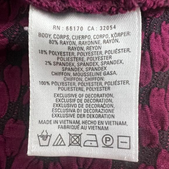 Anthropologie Postmark Burgundy Textured Top Size XS 3/4 Sleeve Flowy - Picture 9 of 11